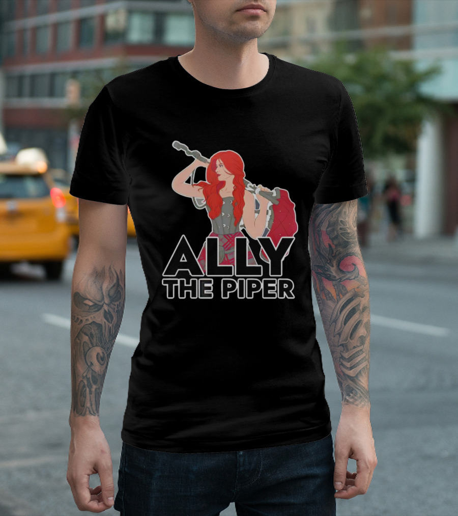 Ally The Piper Scottish Bagpipe Musician Redhead T-Shirt