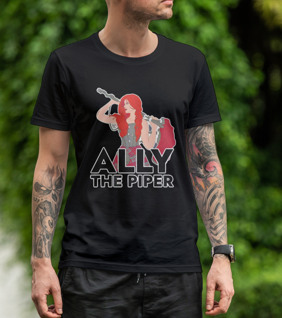 Ally The Piper Scottish Bagpipe Musician Redhead T-Shirt