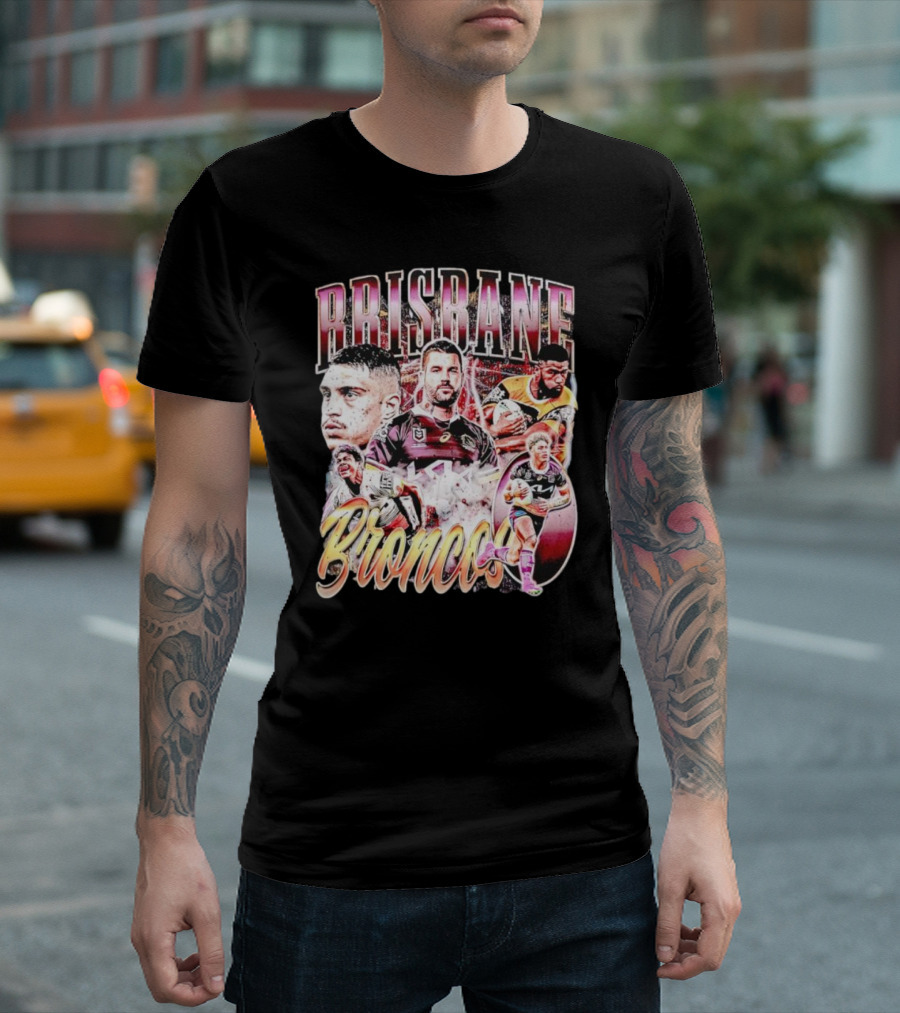 Brisbane Broncos Player Celebration Montage T-Shirt