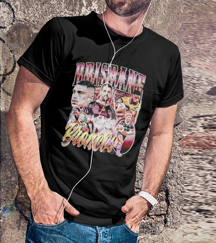 Brisbane Broncos Player Celebration Montage T-Shirt