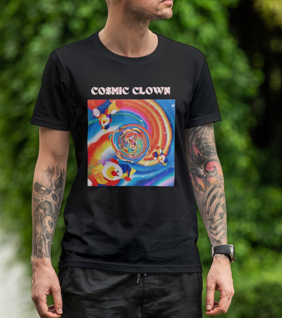 Cosmic Clown Whirlwind Of Colorful Jesters T-Shirt