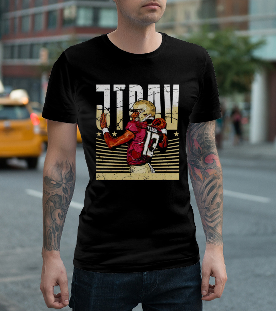 JTrav Jordan Travis Football Stars Stripes T-Shirt