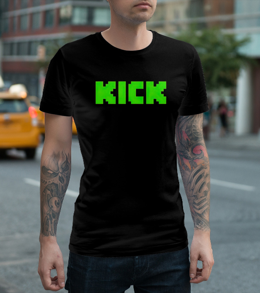 Kick Green Logo Pixel T-Shirt