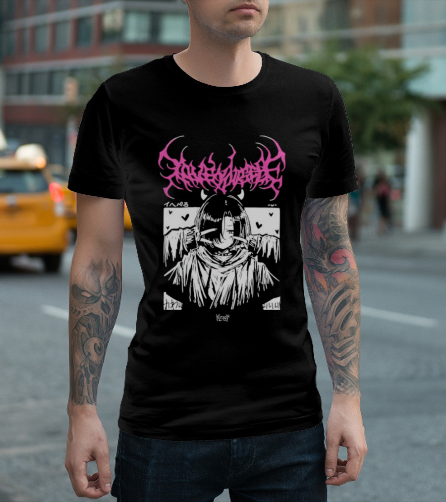 Lobsteranian Loveyourself Manga Style Character with Hearts T-Shirt