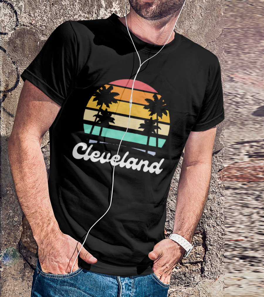 Cleveland Vintage Sunset With Palm Trees T-Shirt