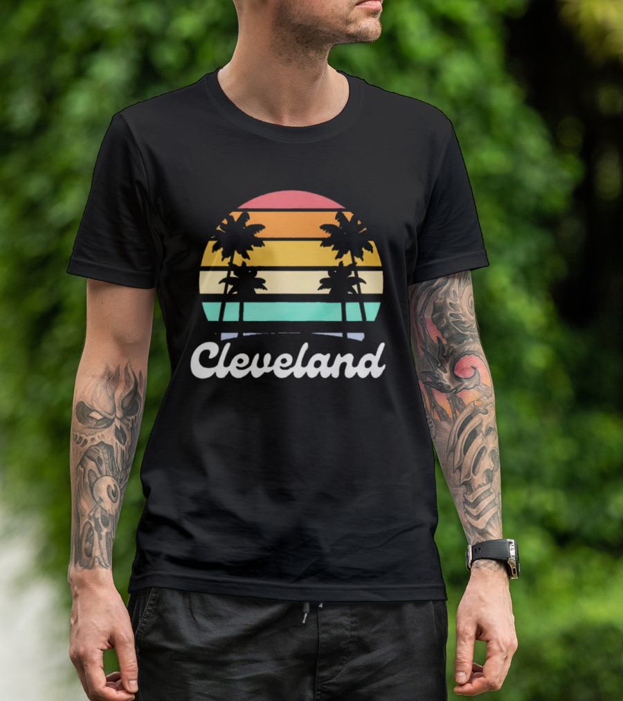 Cleveland Vintage Sunset With Palm Trees T-Shirt