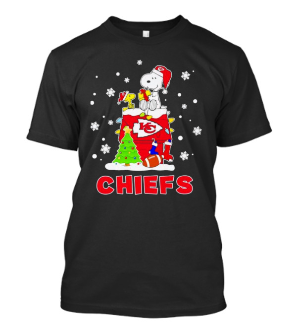 Kansas City Chiefs Christmas Snoopy Woodstock Dog House T-Shirt
