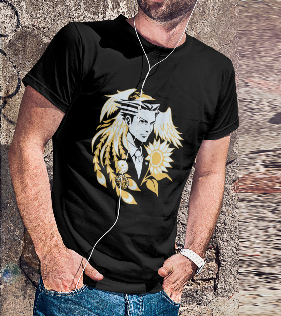 Phoenix Wright Sunflower Justice Attorney Wings Art Nouveau T-Shirt
