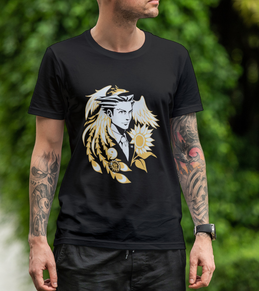 Phoenix Wright Sunflower Justice Attorney Wings Art Nouveau T-Shirt