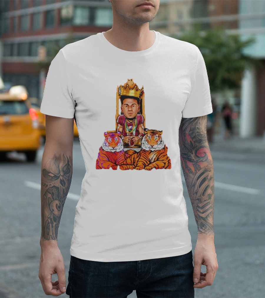 Jordan Travis King on Throne with Tigers Joe Exotic T-Shirt