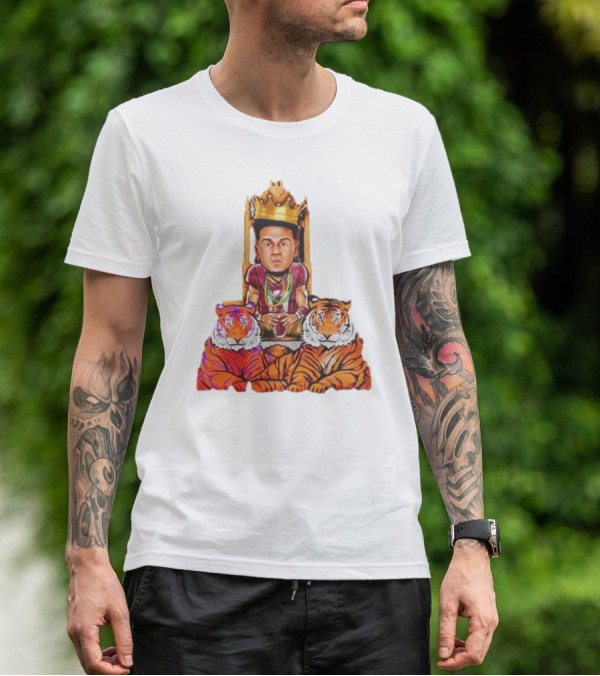 Jordan Travis King On Throne With Tigers Joe Exotic T-Shirt
