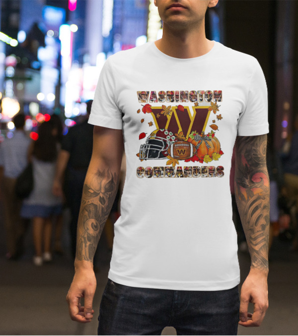 Washington Commanders Fall Helmet Football Pumpkin T-Shirt