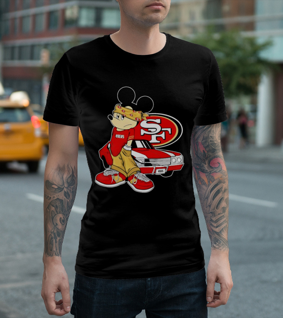 Mickey Mouse 49ers SF Car Pose T-Shirt
