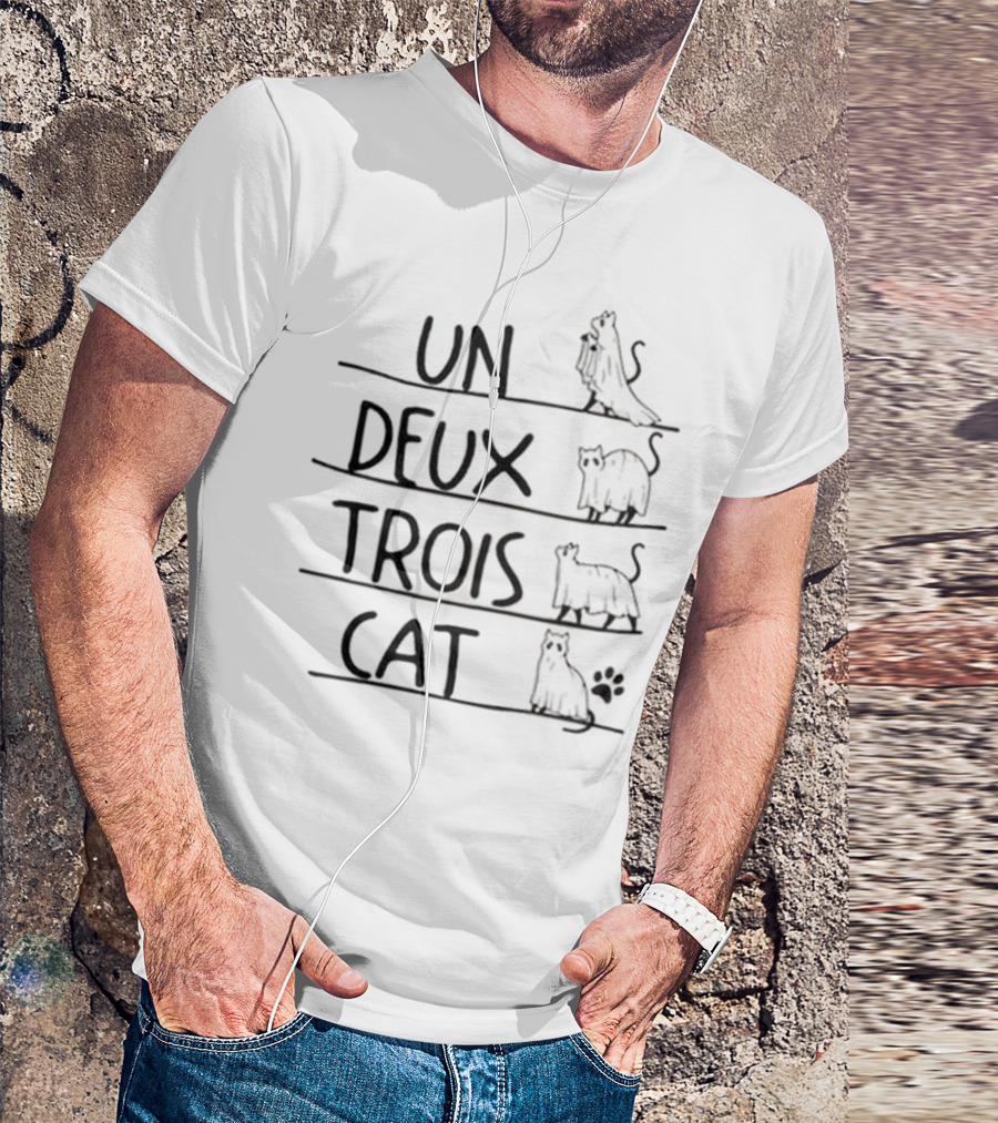 Un Deux Trois Cat Funny Cats Counting Joke T-Shirt
