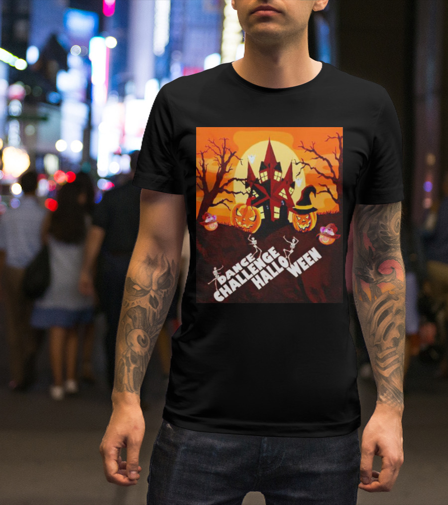 Dance Challenge Halloween Pumpkin Haunted House Spooky Night T-Shirt