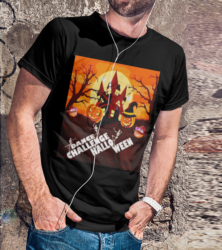 Dance Challenge Halloween Pumpkin Haunted House Spooky Night T-Shirt
