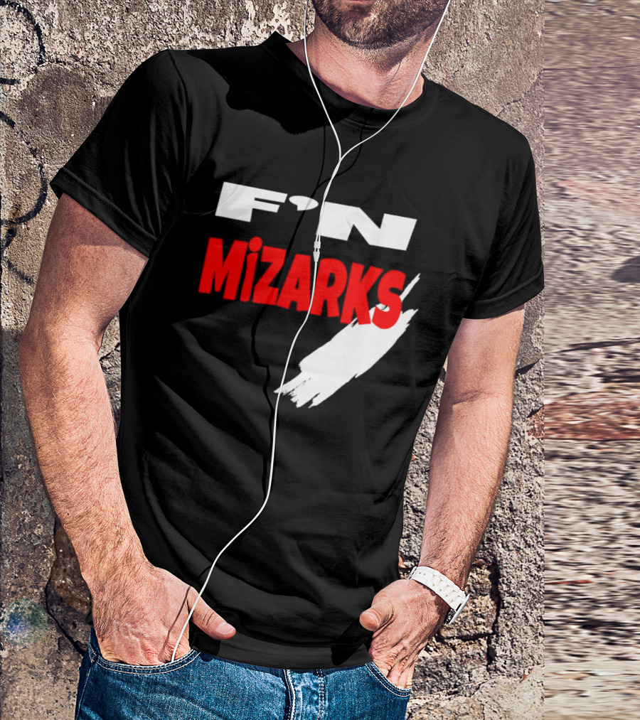 F'N Mizarks Bold Red And White Text With Brushstroke T-Shirt