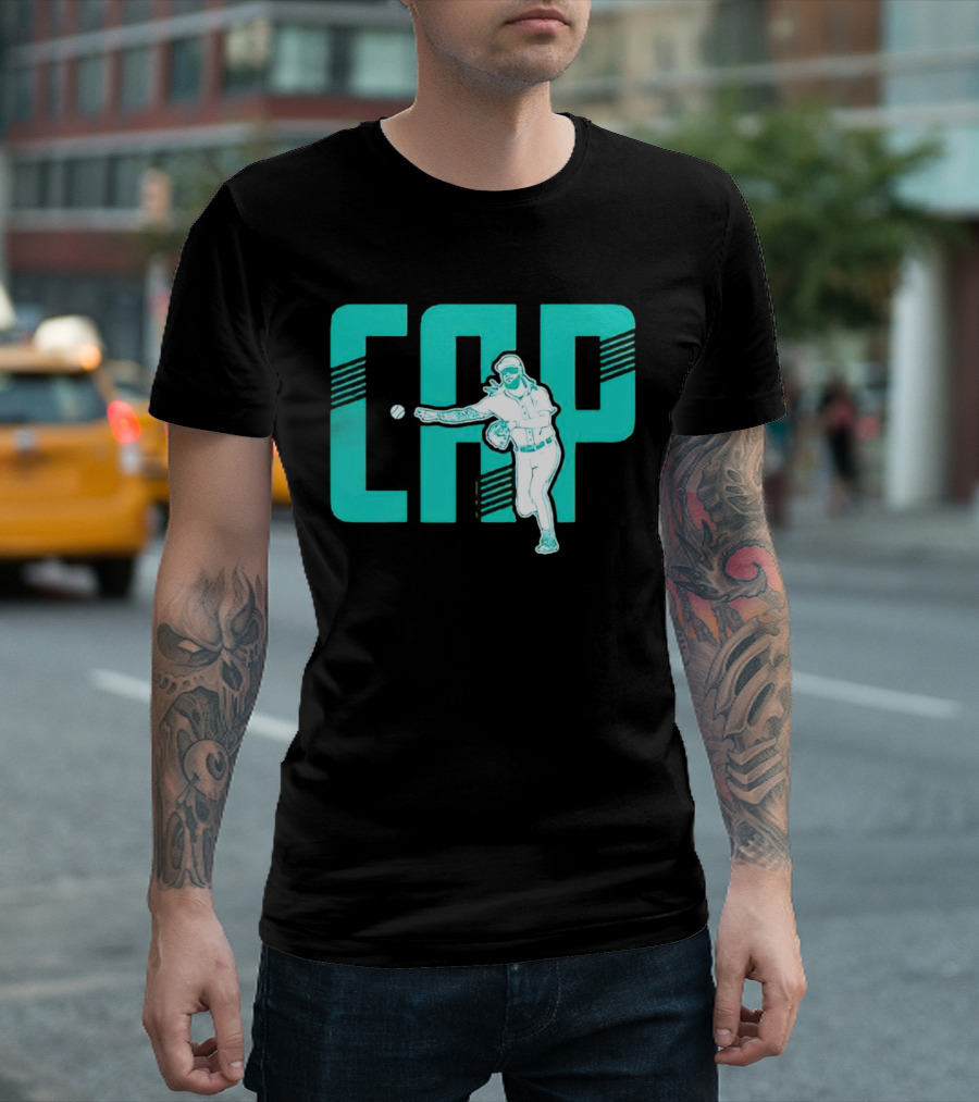 Seattle Mariners Cap Pitching Player T-Shirt