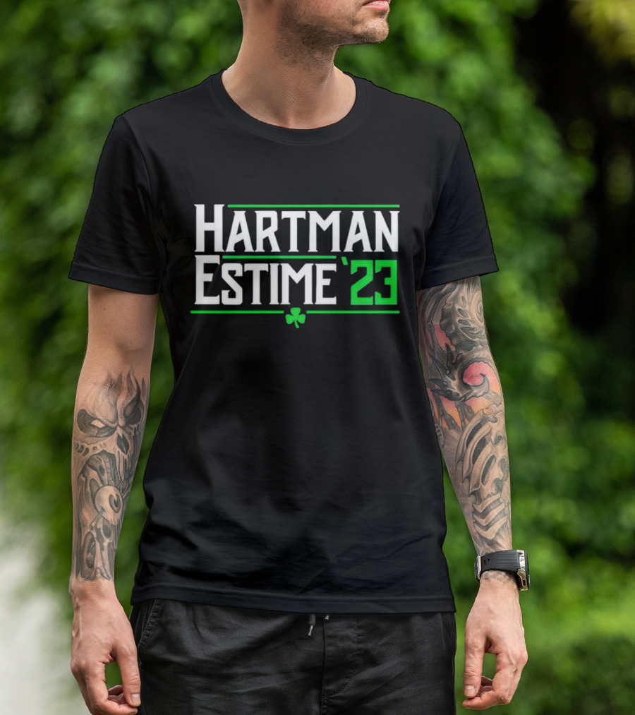Hartman Estime '23 Shamrock Clovers Green And White T-Shirt