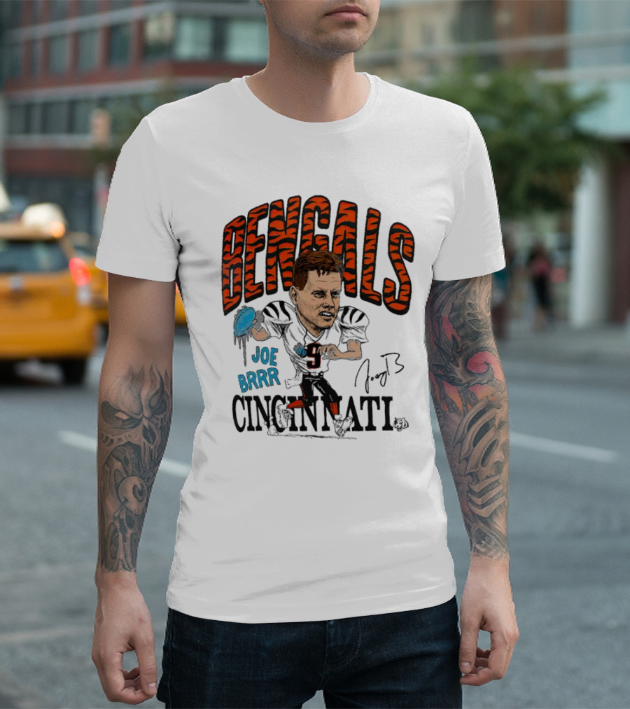 Bengals Joe Burrow Caricature Joe Brrr Cincinnati T-Shirt