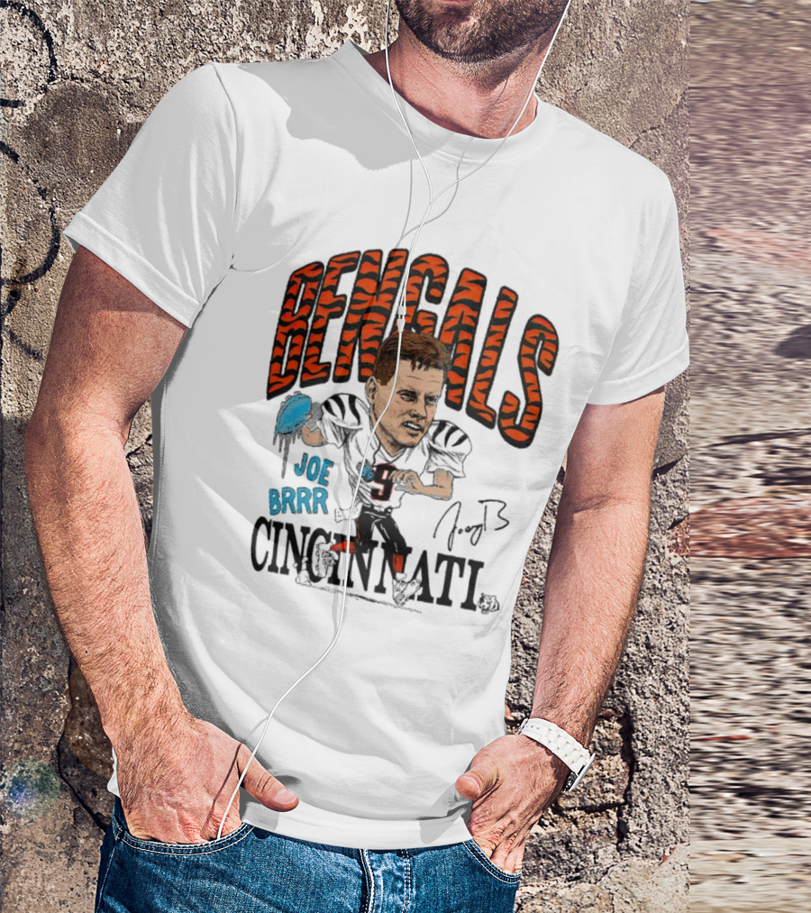Bengals Joe Burrow Caricature Joe Brrr Cincinnati T-Shirt