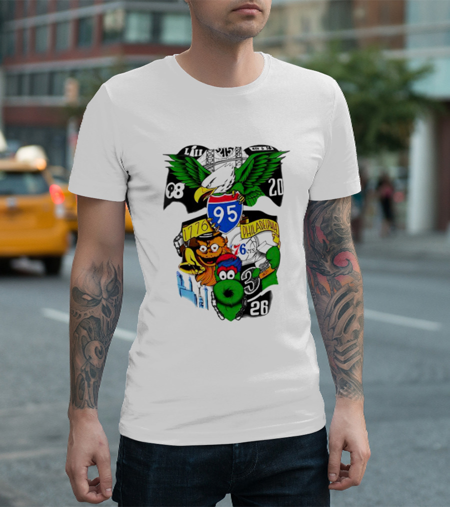 Dunphy 215 Tattoo Philadelphia 1776 Eagle Mascot 95 T-Shirt