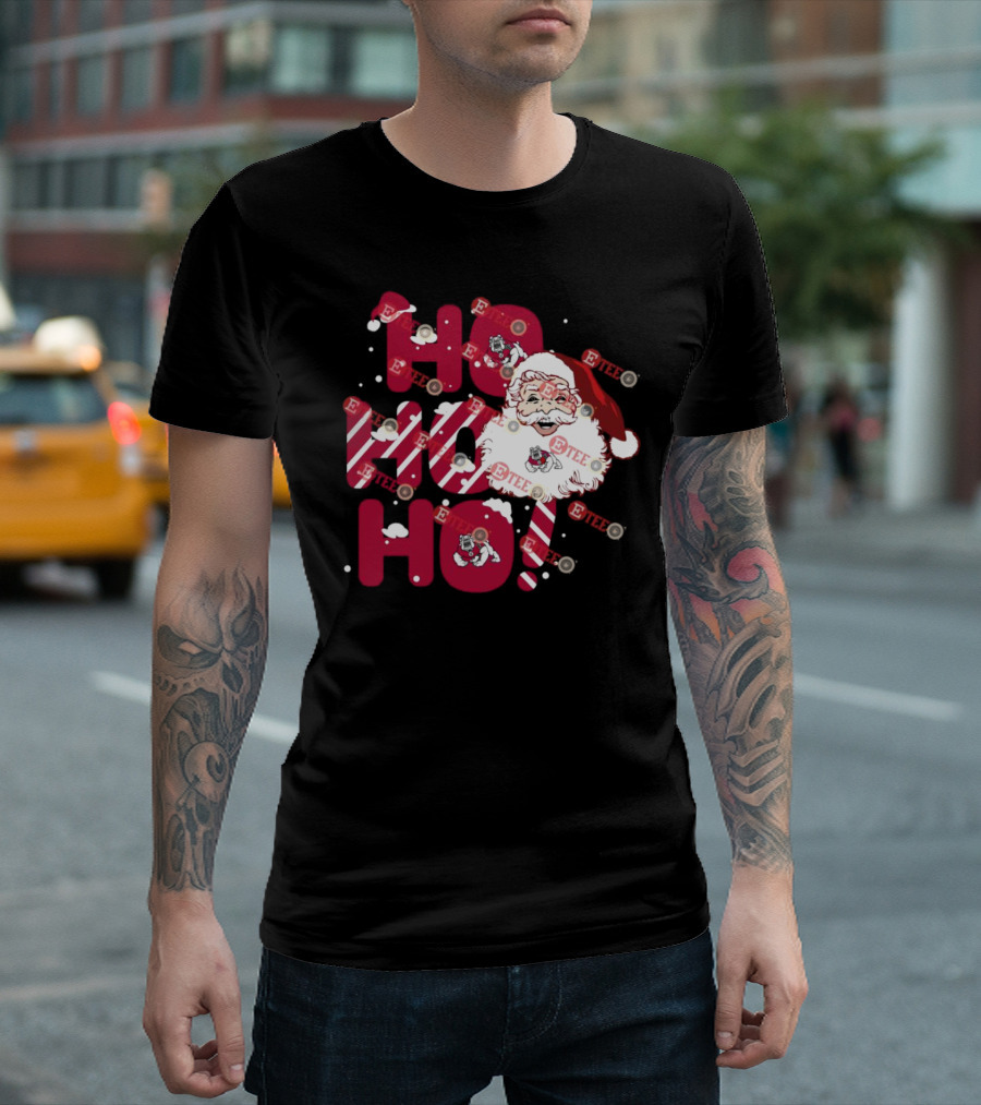 Fresno State Bulldogs Santa Claus Christmas Ho Ho Ho T-Shirt