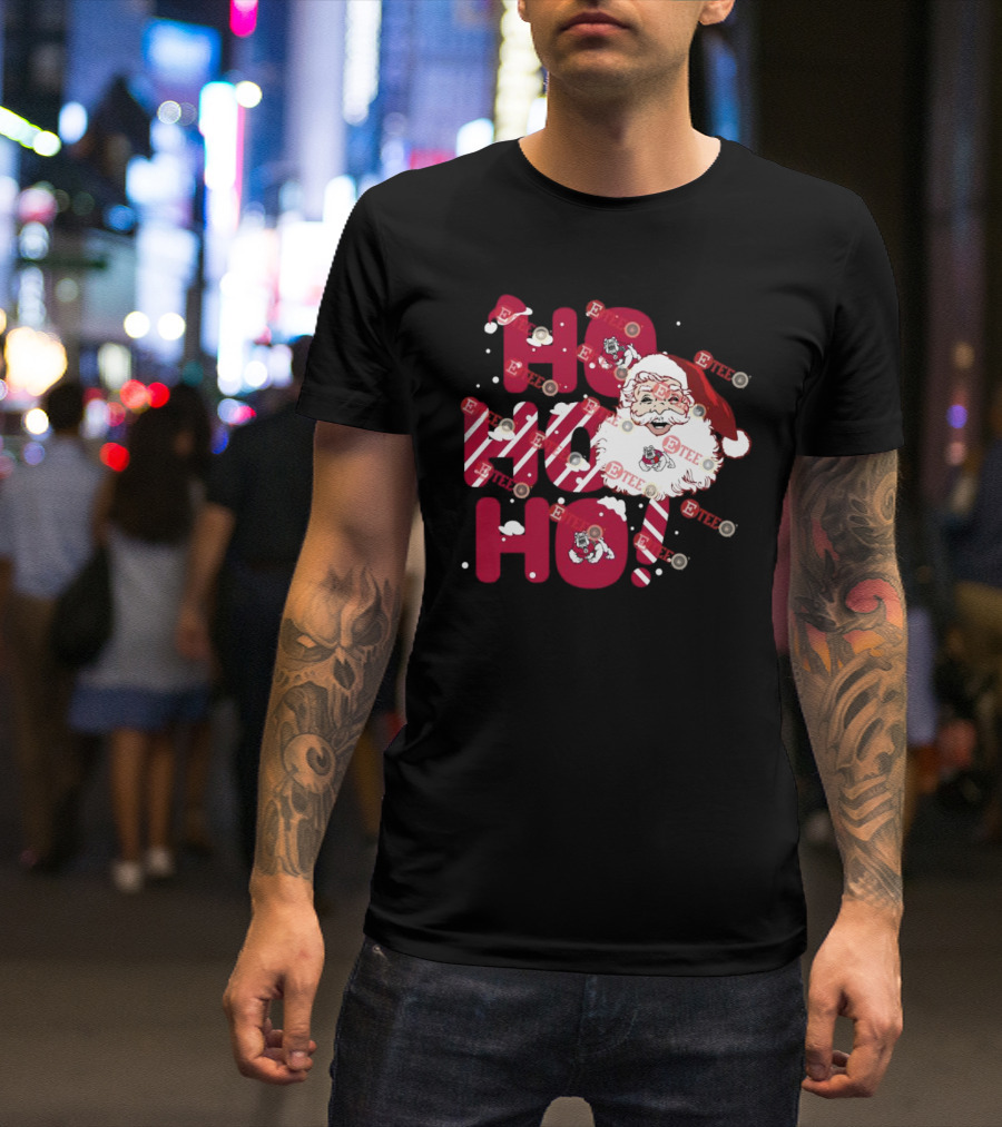 Fresno State Bulldogs Santa Claus Christmas Ho Ho Ho T-Shirt