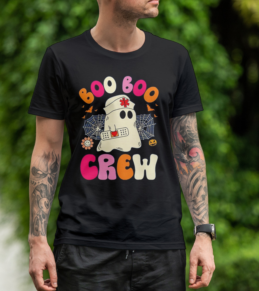 Groovy Boo Boo Crew Funny Nurse Ghost Halloween T-Shirt