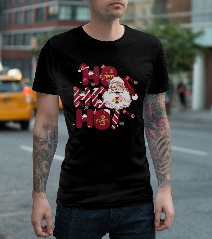 Iowa State Cyclones Santa Claus Ho Ho Ho Christmas T-Shirt