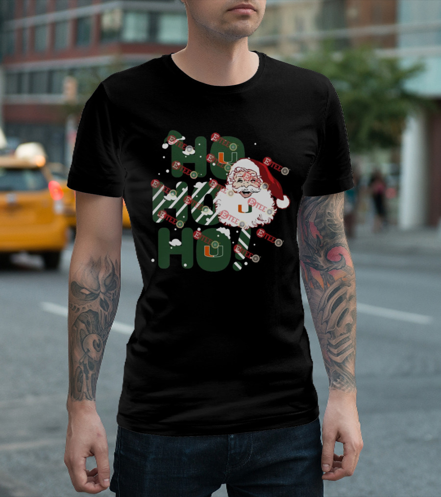 Ho Ho Ho Miami Hurricanes Santa Claus Christmas T-Shirt