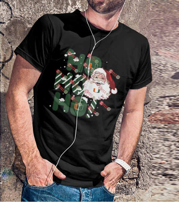 Ho Ho Ho Miami Hurricanes Santa Claus Christmas T-Shirt