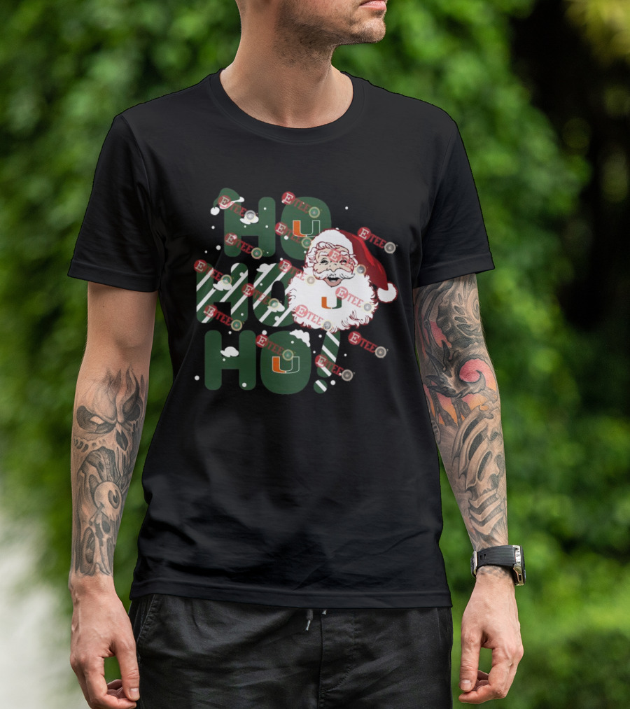 Ho Ho Ho Miami Hurricanes Santa Claus Christmas T-Shirt