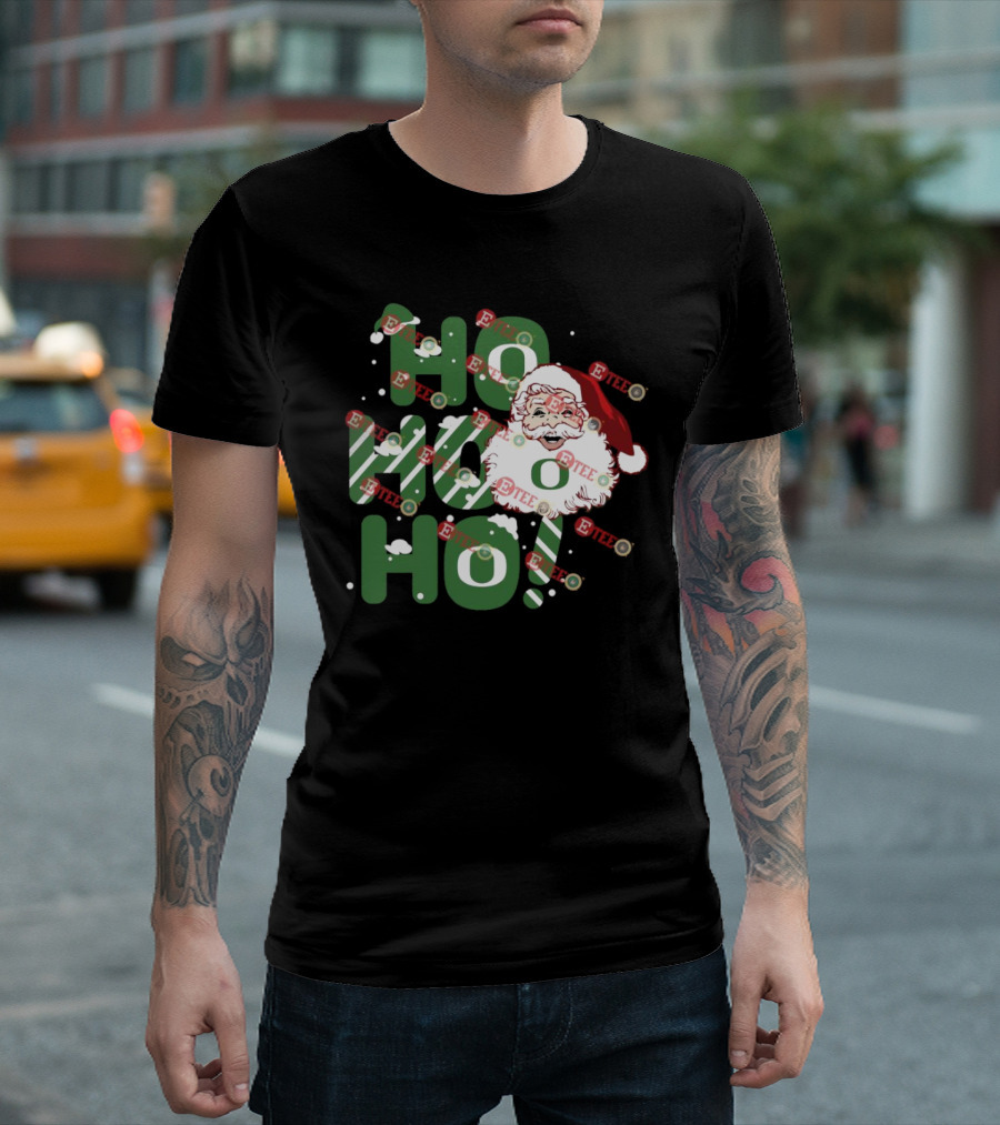 Ho Ho Ho Santa Claus Christmas Oregon Ducks T-Shirt