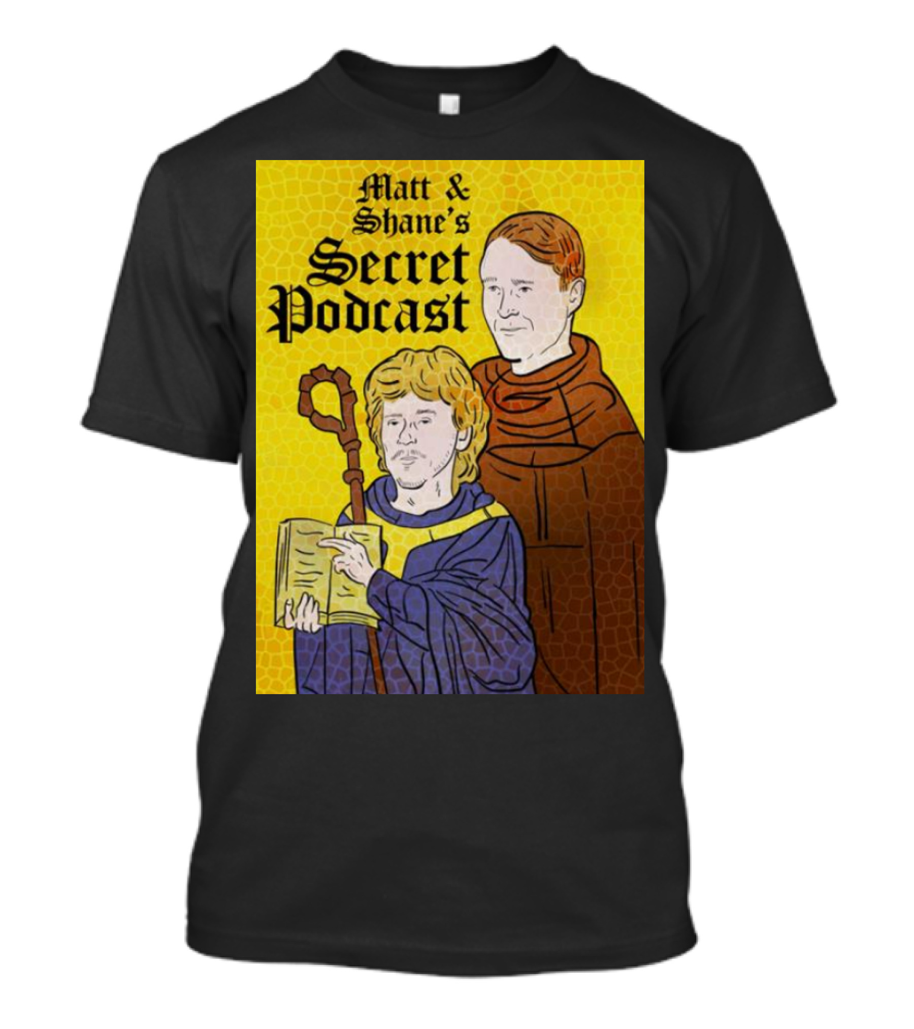 Matt And Shane's Secret Podcast Saintly Figures Mosaic T-Shirt