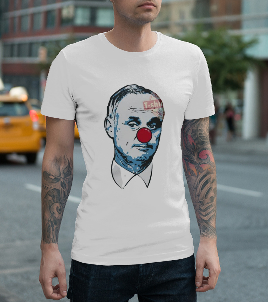Men’s Rob Manfred Clown Parody With Red Nose And T-Shirt Label T-Shirt