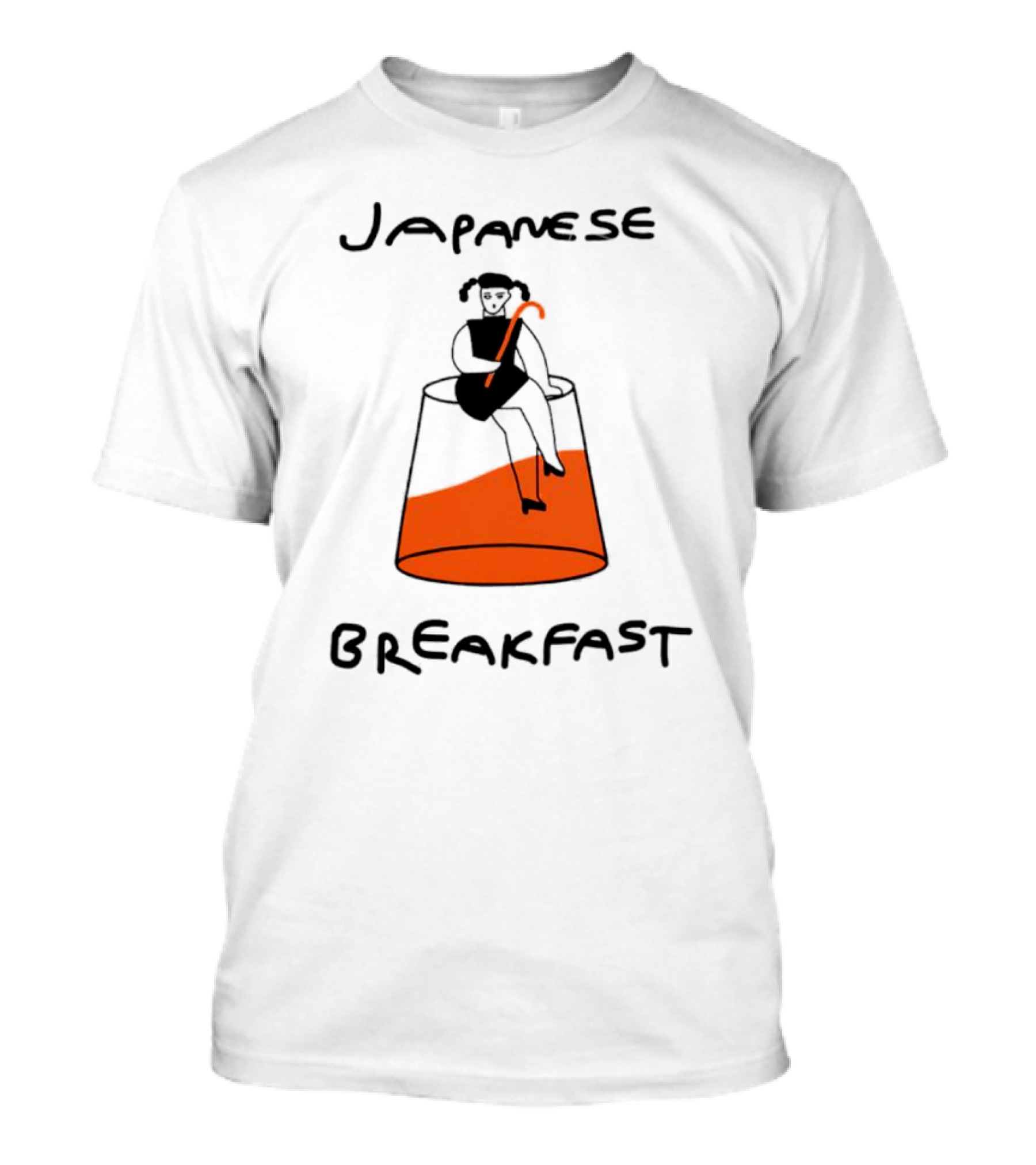 Japanese Breakfast Juice Girl Sitting On Orange Drink T-Shirt