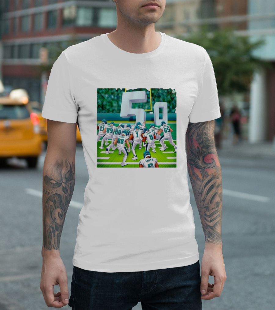 5-0 Brotherly Shove Undefeated Philadelphia Eagles Team Formation T-Shirt