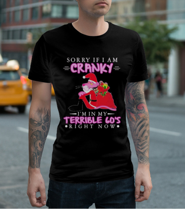 Sorry If I Am Cranky Pink Panther Santa I'm In My Terrible 60's Right Now T-Shirt