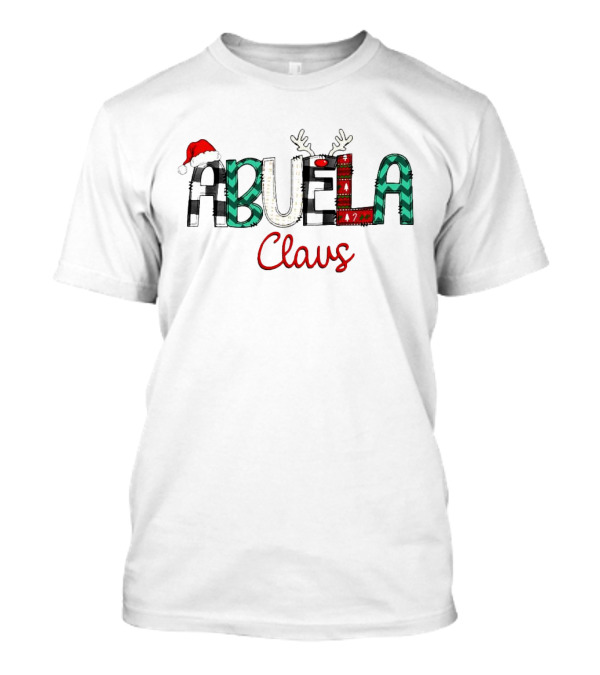 Abuela Claus Christmas Santa Hat Reindeer Antlers Festive T-Shirt