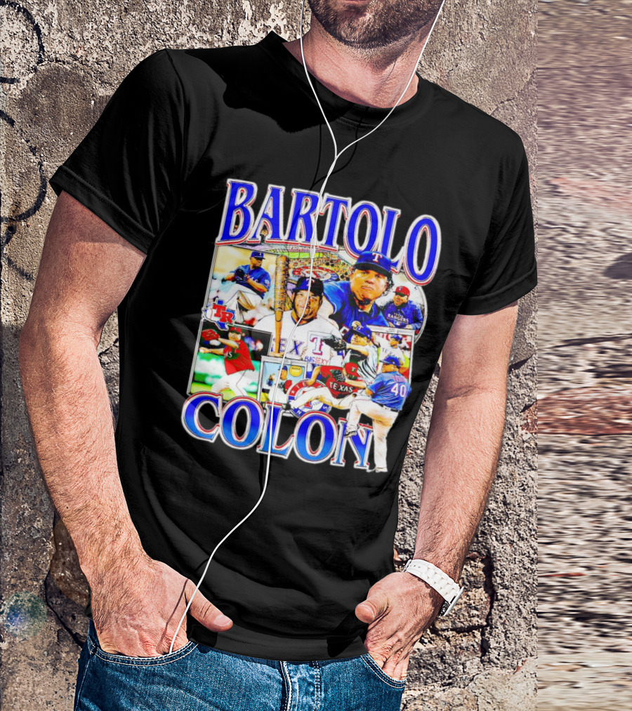 BARTOLO COLÓN Texas Rangers Pitching Action Collage T-Shirt