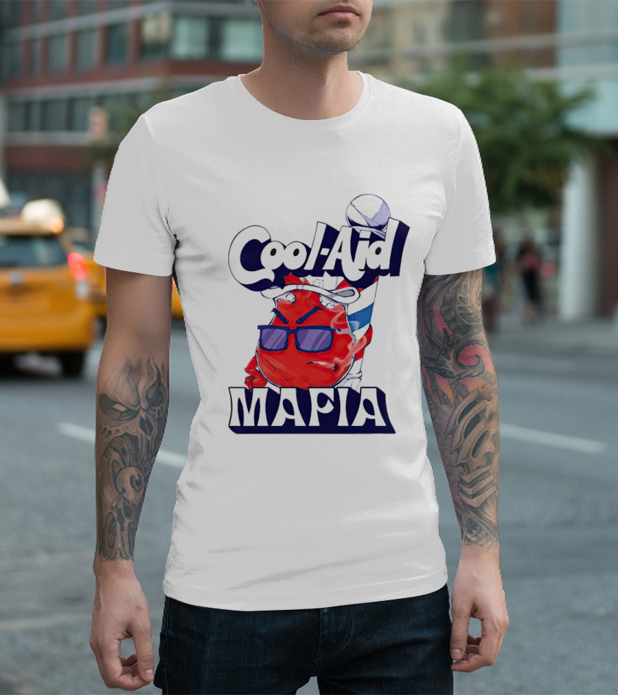Cool-Aid Mafia Red Character With Sunglasses And Fedora T-Shirt