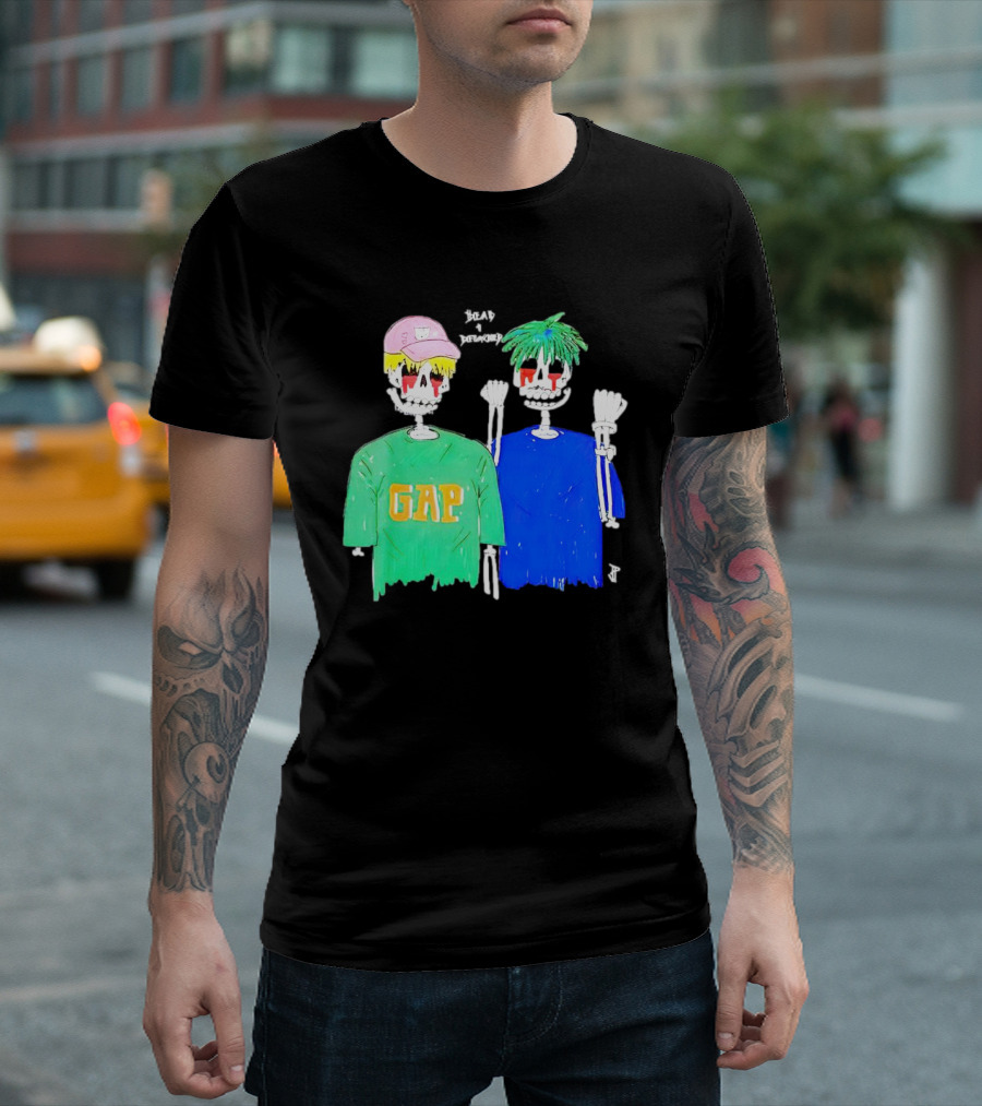 Dead and Detached Peep and Tracy Skeletons Wearing GAP T-Shirt