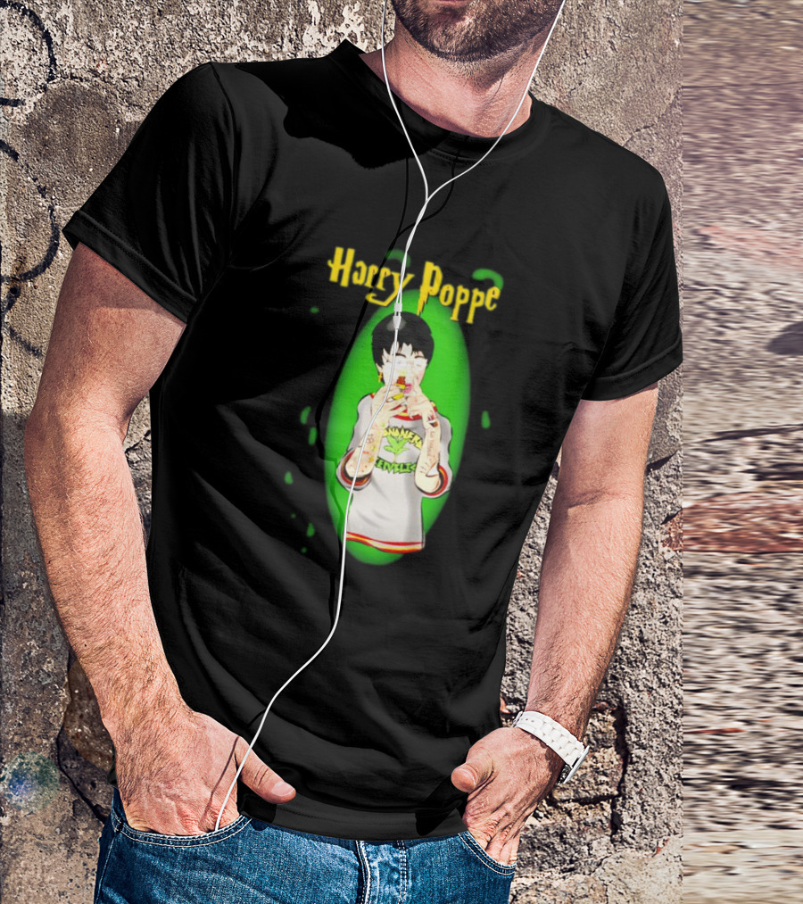 Harry Poppe Marijuana Dude With Tattoo Sleeves Smoking Weed T-Shirt