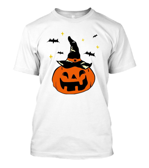 Jack-o’-lantern Witch Hat Bats Stars Halloween T-Shirt