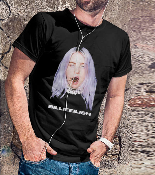 BILLIE EILISH TARANTULA MOUTH NECKLACE VISION SILVER HAIR T-Shirt
