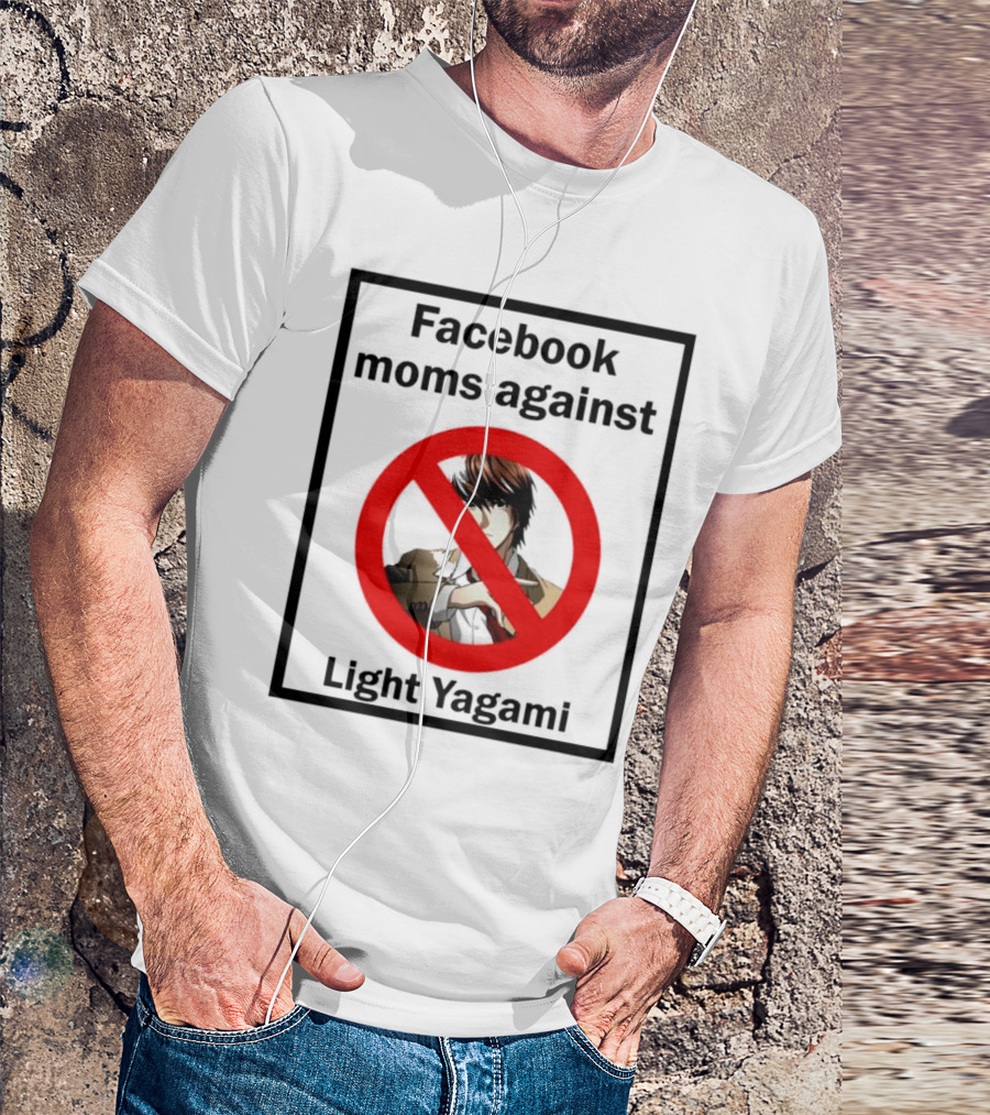 Facebook Moms Against Light Yagami Red No Symbol Anime Character T-Shirt