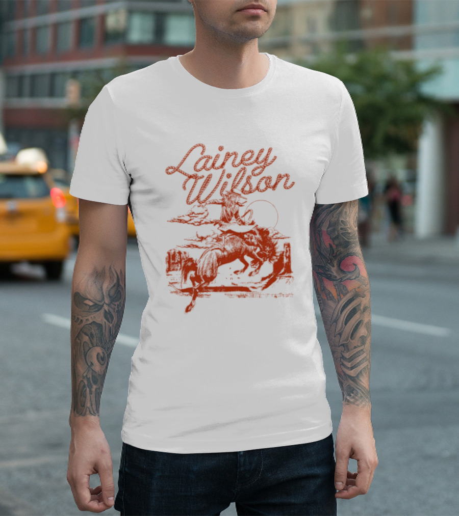 Lainey Wilson Rodeo Western Horseback Riding Scene T-Shirt