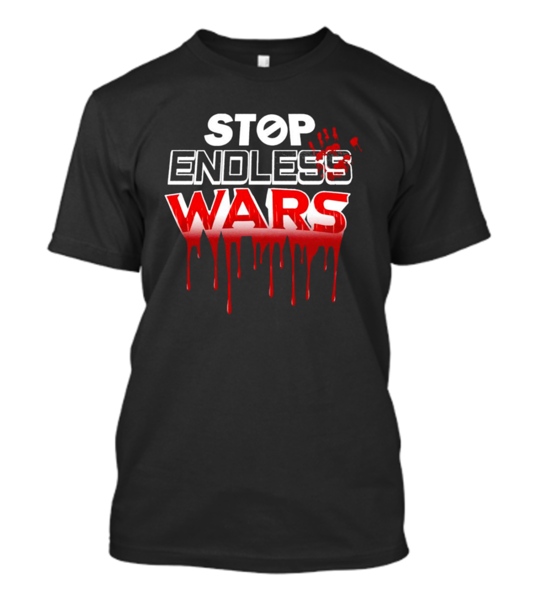 STOP ENDLESS WARS Dripping Blood Effect T-Shirt