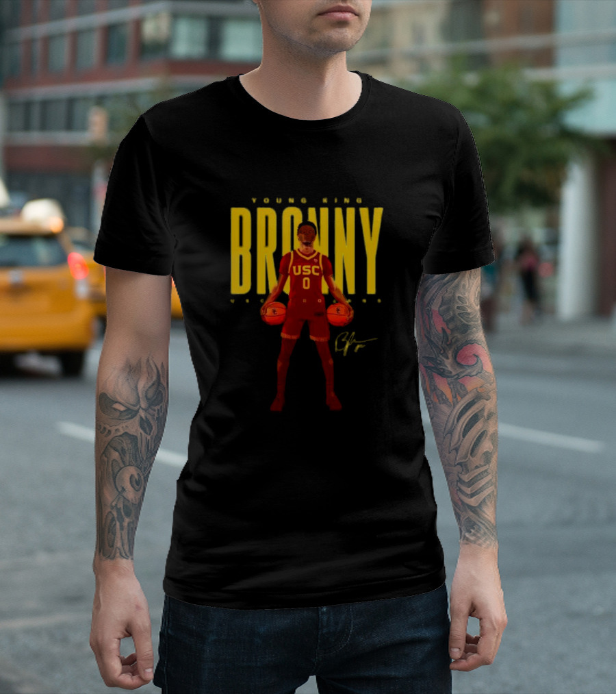 Young King Bronny USC Trojans 0 Signature T-Shirt